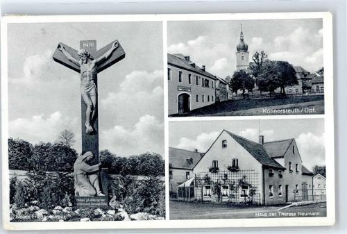 Konnersreuth Neues Friedhofskreuz, Kirche, Haus der Therese Neumann