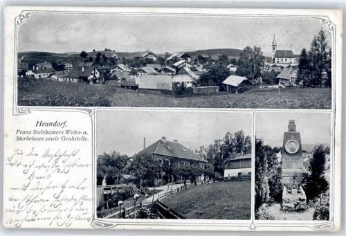 4281 Henndorf - Gesamtansicht, Grabstelle und Sterbehaus Stelzhamers
