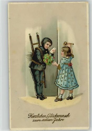 1914 Litho Neujahr Kinder Brief