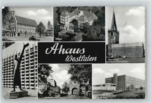 Ahaus Rathaus Schloß der Mahner Schloßfreiheit Hallenbad Pfarrkirche St. Maria Himmelfahrt