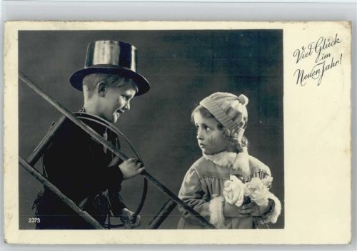 1940 Neujahr Foto AK Kinder