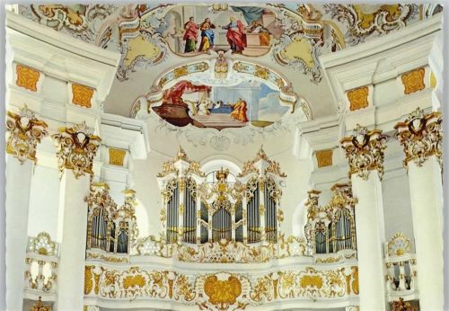 86989 W8924 Steingaden , Oberbay - Wallfahrtskirche Wies Innenaufnahme