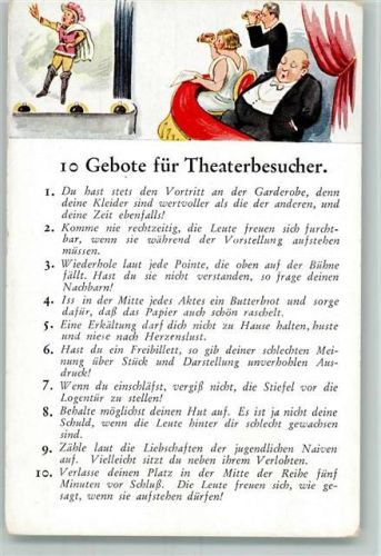 10 Gebote für Theaterbesucher - Opernglas , Fernglas