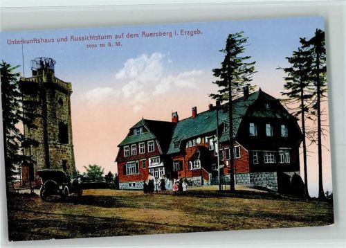 Eibenstock Unterkunftshaus und Aussichtsturm auf dem Auersberg