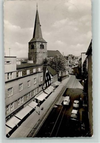 40721 W4010 Hilden - Mittelstraße mit Blick zur Evangel. Kirche