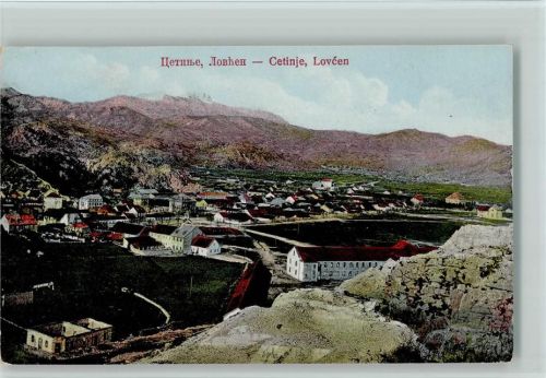 Cetinje Gesamtansicht Bergpanorama Lovcen