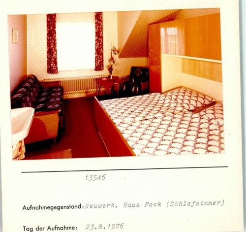 Hamburg-Insel Neuwerk Foto montiert auf Karton Haus Fock Schlafzimmer