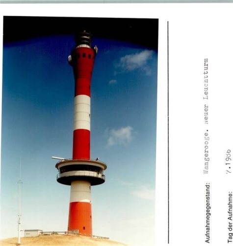 Wangerooge Neuer Leuchtturm Foto montiert auf Karton