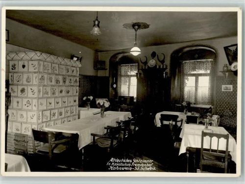 Hohenstein-Ernstthal Haselhuhns Fremdenhof Innenaufnahme Altdeutsches Gastzimmer Kachelofen