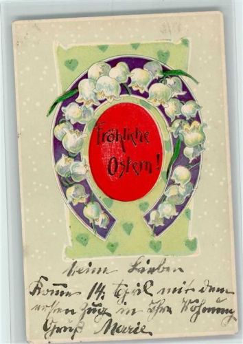 1904 Ostern, Maiglöckchen, Jugendstil AK