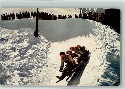 St. Moritz 1909 Bobsleigh Bahn , Verlag Wehrli 14683 AK