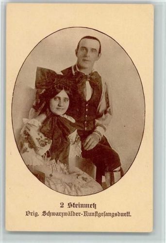 2 Steinmetz - Original Schwarzwälder Kunstgesangsduett AK Schwarzwald 1905