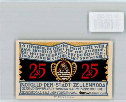 Zeulenroda Notgeld