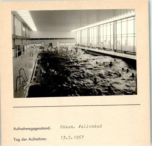 Büsum Wellenbad Innenaufnahme Foto montiert auf Karton