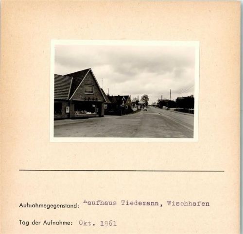 Wischhafen Kaufhaus Tiedemann Foto montiert auf Karton