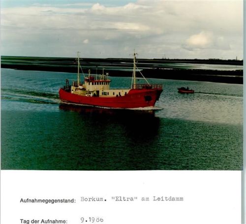 Borkum Eltra am Leitdamm Foto montiert auf Karton