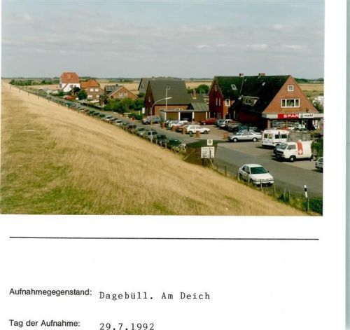 Dagebüll Am Deich Spar-Geschäft Foto montiert auf Karton