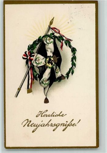 1915 Verlag HWB K. 582 Weihnachten - Fahne, Bändchen schwarz-weiß-rot