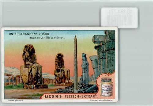 Untergegangene Städte, Ruinen von Theben , Sammelbild Liebig