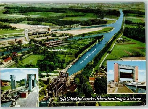45731 W4355 Waltrop - Sciffshebewerk Neues Hebewerk Schachtschleuse Altes Hebewerk Rhein-Herne-Kanal