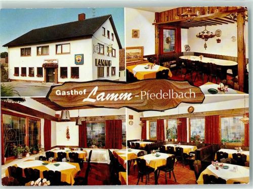 Pfedelbach Rückseite mit Abschürfungen bzw Kleberesten Gasthaus Lamm