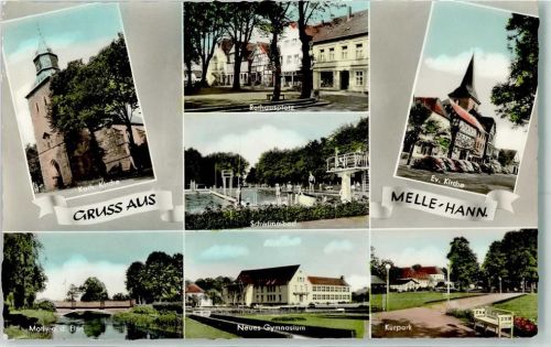 Melle Schwimmbad Neues Gymnasium Rathausplatz Kath. Kirche
