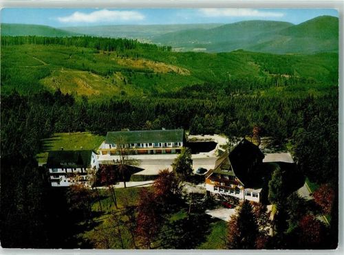 76596 W7564 Bermersbach , Murgtal - Rückseite mit Abschürfungen bzw Kleberesten Fliegeraufnahme Hotel Rote Lache