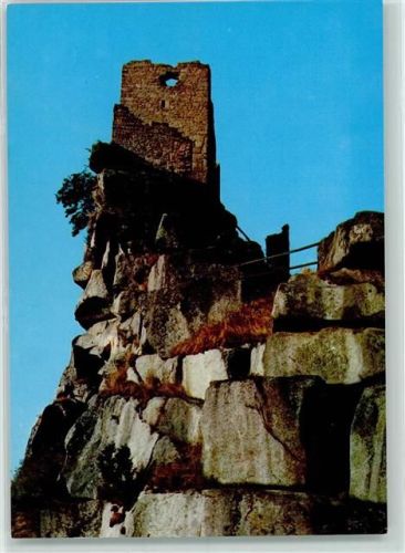 Flossenbürg Rückseite mit Abschürfungen bzw Kleberesten Burgruine