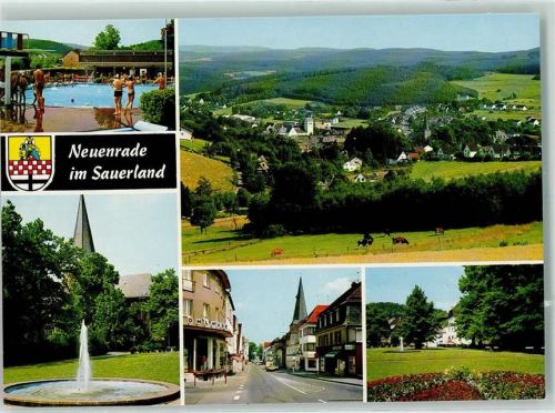 Neuenrade Schwimmbad Springbrunnen Rückseite mit Abschürfungen bzw Kleberesten