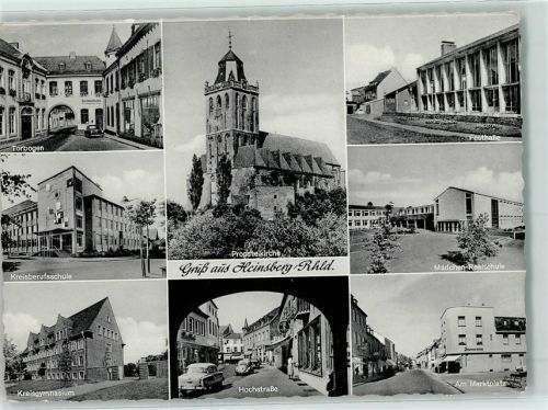 Heinsberg Torbogen Kreisberufsschule Kreisgymnasium Propsteikirche Hochstraße Festhalle Mädchen-Realschule Am Marktplatz