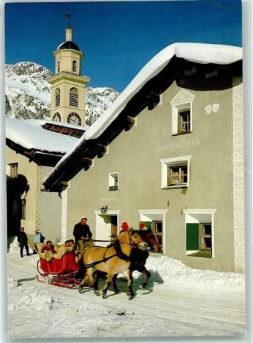 Sils/Segl Maria 1989 Dorfpartie in Sils-Maria Oberengadin Winter