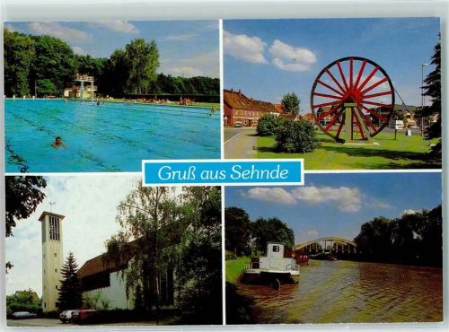 Sehnde Rückseite mit Abschürfungen bzw Kleberesten Schwimmbad
