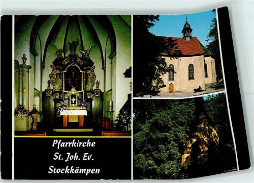 Stockkämpen Pfarrkirche St. Johannes Evangelist Rückseite mit Abschürfungen bzw Kleberesten