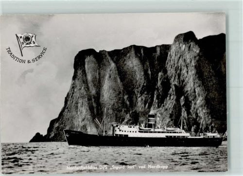 Nordkapp Nordenfjeldskes D/S Sigurd Jart ved Nordkapp