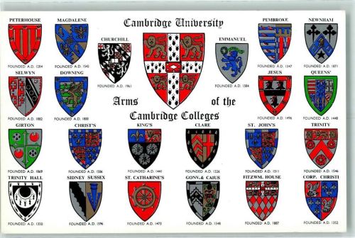 Cambridge Wappen Cambrigde University Arms of th Cambrigde Colleges