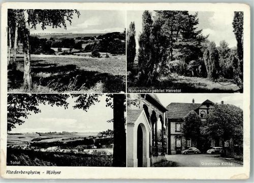 Niederbergheim Rückseite mit Abschürfungen und Kleberesten Wannental Naturschutzgebiet Hevetal Gasthaus Kühle