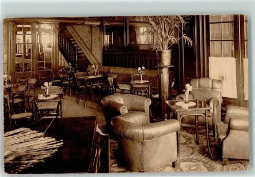 Blankenberghe 1928 Cecil Hotel Lion d`Or Interieur AK