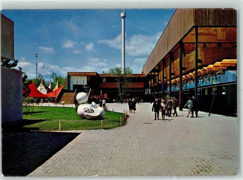 Lausanne Losanna Exposition nationale suisse 30.04.-25.10.1964 Secteur Art de vivre Joie de vivre Le sanctuaire vu de l'est Expo 1964