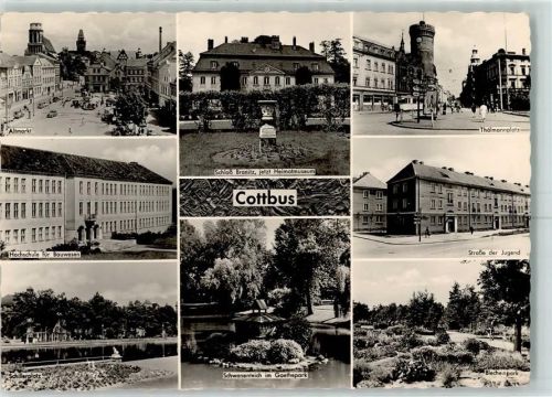 Cottbus Schloß Branitz Hochschule f. Bauwesen Altmarkt Thälmannplatz