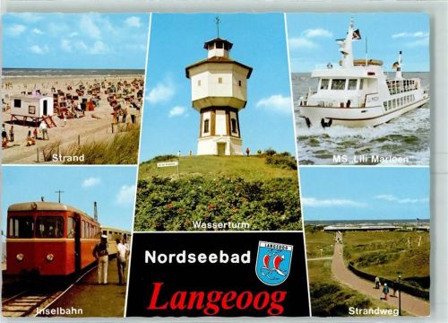 Langeoog Wasserturm Inselbahn MS Lilli Marleen Strand