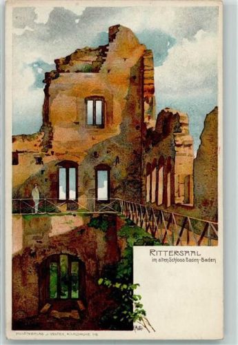 Baden-Baden Verlag Velten Nr. 491 Rittersaal altes Schloss AK
