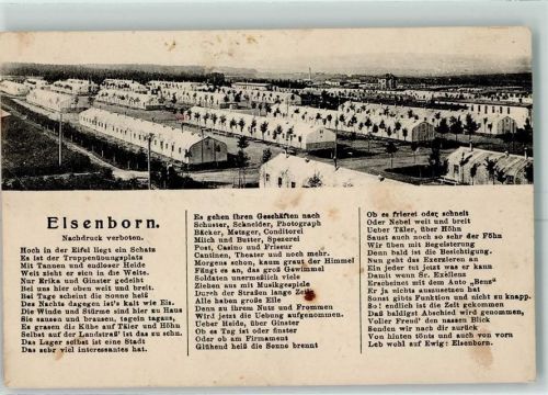 Elsenborn 1917 Kaserne Feldpost WK I
