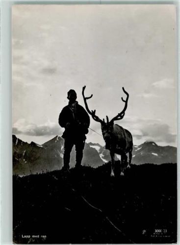 Hammerfest 1953 Tracht Elch Ort lt. Stempel