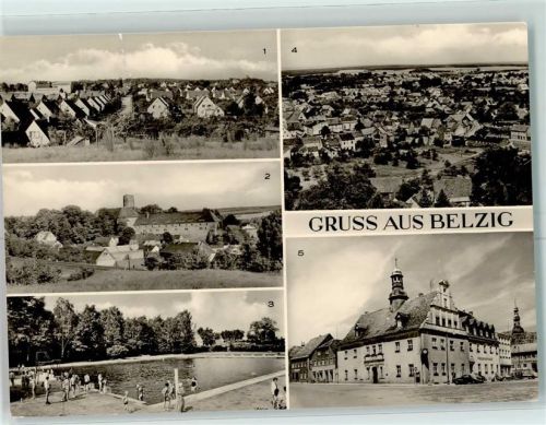 Belzig Blick zum Krankenhaus Burg Eisenhardt Bbad Blick von der Burg Rathaus am Markt