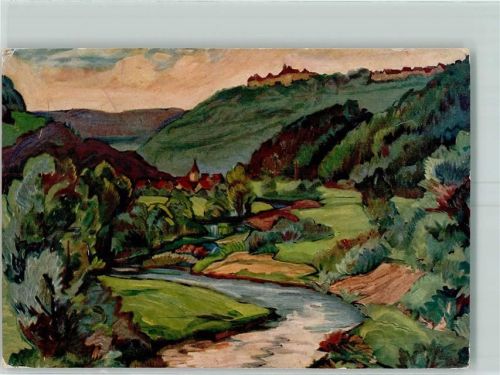 Bächlingen Nach einem Oelgemälde von H. Baumgärtner