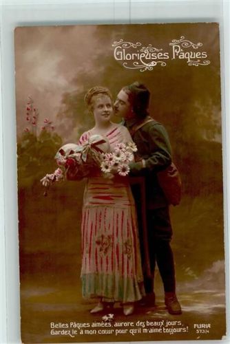 Verlag Furia Serie 573-4 Glorieuses Pques Ostern handcoloriert
