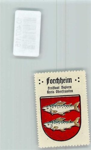 Forchheim Vignette Wappen Kaffee Hag 1920-1940 Fische