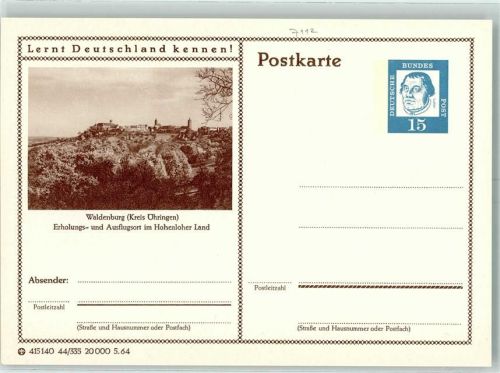 Waldenburg Postkarte