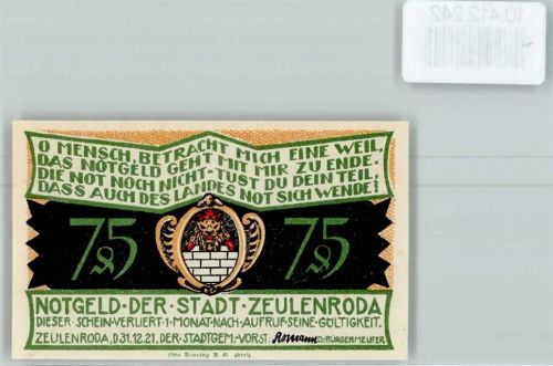 Zeulenroda Notgeld