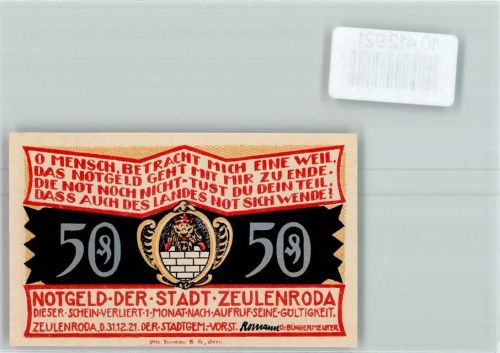 Zeulenroda Notgeld